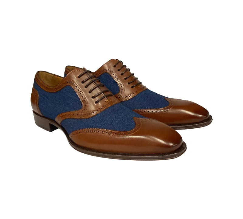 Men's Mezlan Two tone shoe “cognac/Blue”