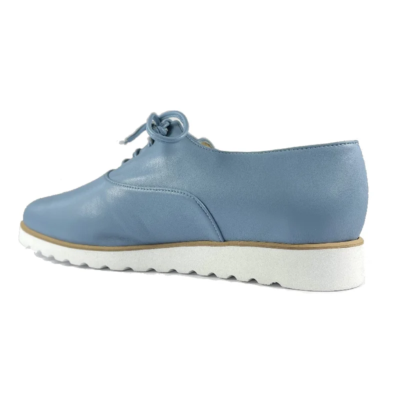 'Sarah' low-platform vegan oxford by Zette Shoes - light blue