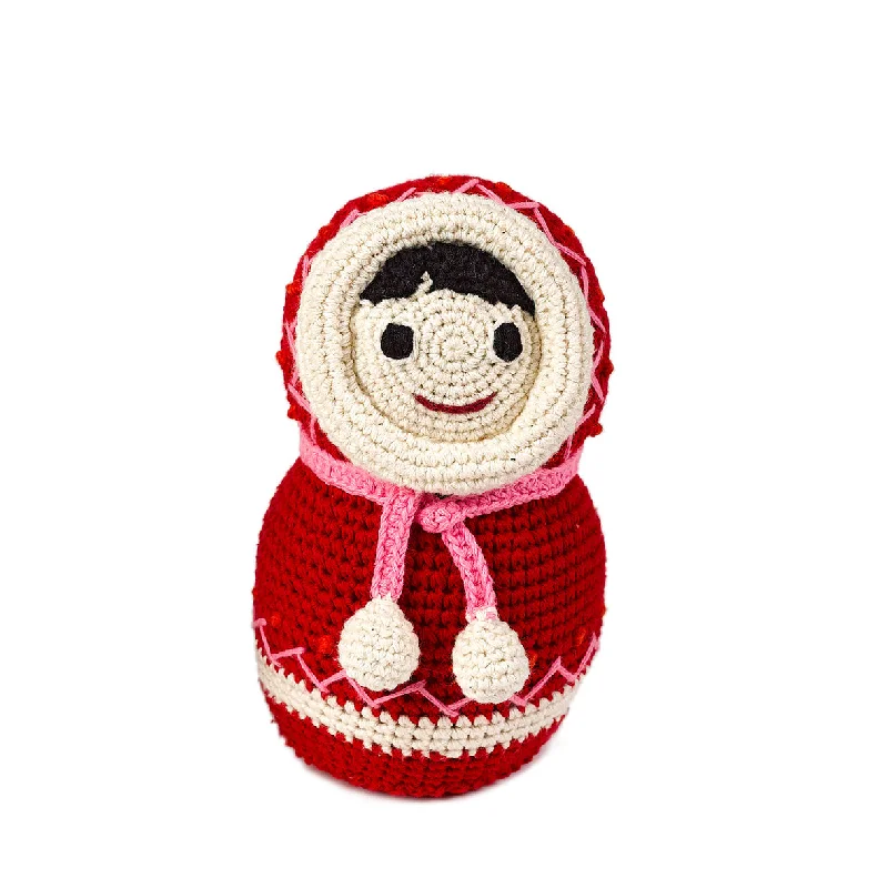 Playful and cheerful stuffed creaturesAnne-Claire Petit Eskimo Doll Crochet Bell Red Playful and cheerful stuffed creaturesAnne-Claire Petit Eskimo Doll Crochet Bell Red