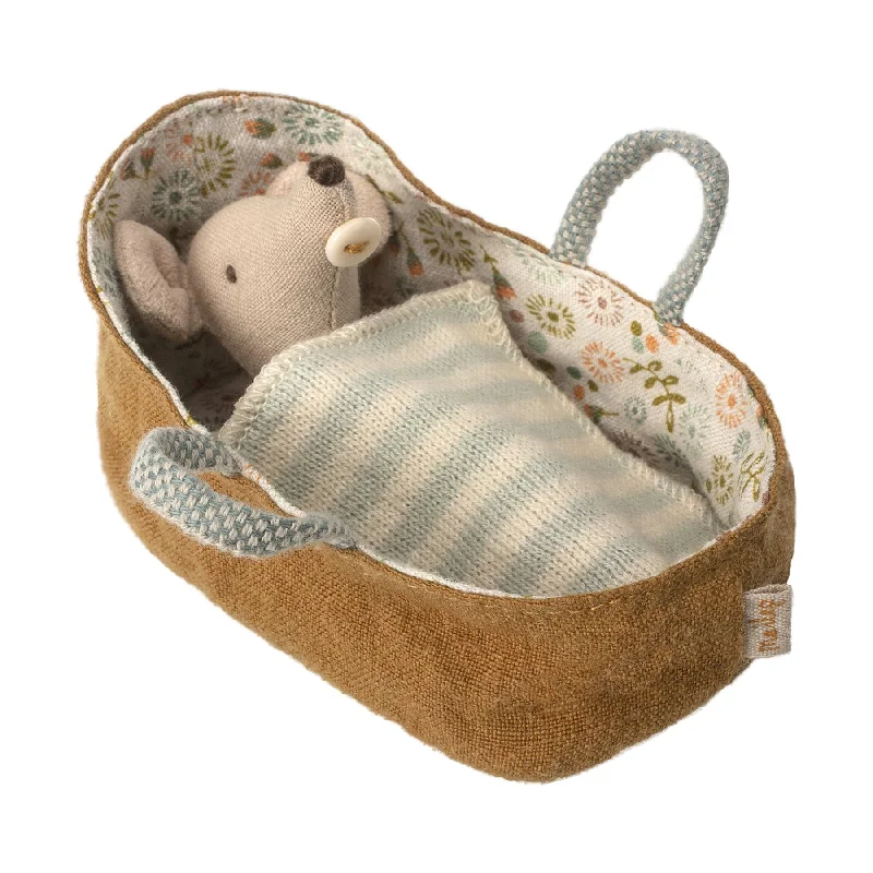 Colorful and vibrant plush creationsMaileg Baby Mouse In Carrycot