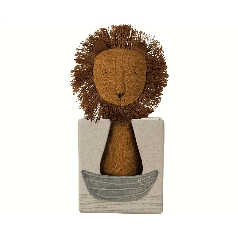 Soft and squishy plush crittersMaileg Noahs Friends Lion Rattle