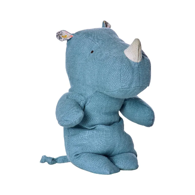 Delightful and enchanting plush friendsMaileg Safari Friends Rhino Blue Small