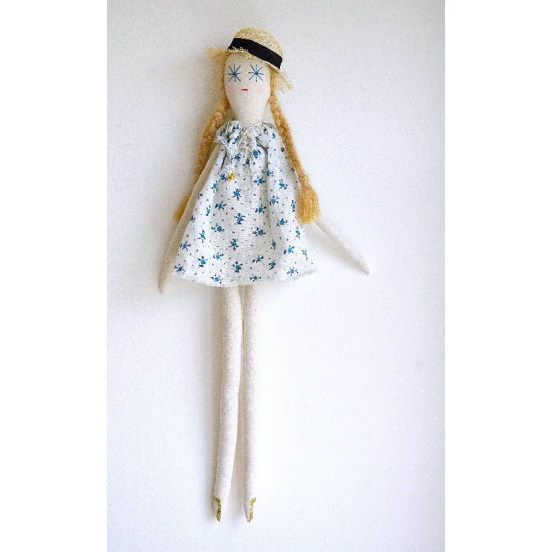 Endearing and lovable stuffed toysMinina Loves Minina Doll Veronica Blue Flowers