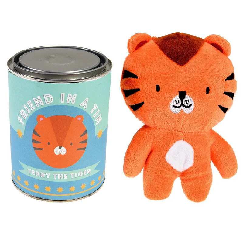 Adorable and tiny stuffed crittersRex Terry The Tiger Friends In A Tin