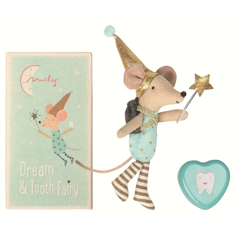 Sweet and innocent stuffed animalsMaileg Tooth Fairy Big Brother Mouse with Metal Box