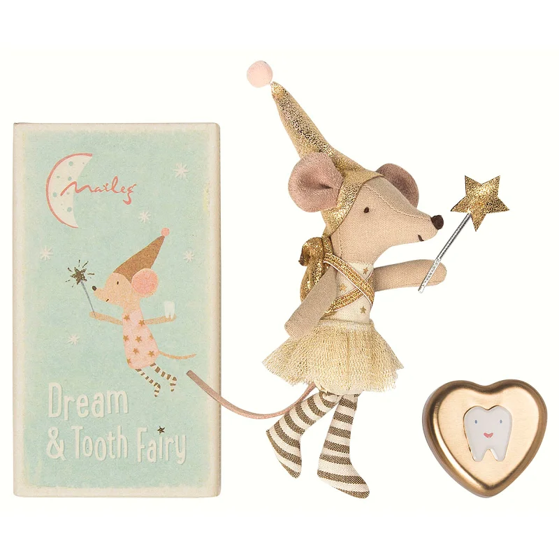 Cuddly and comforting plush charactersMaileg Tooth Fairy Big Sister Mouse with Metal Box