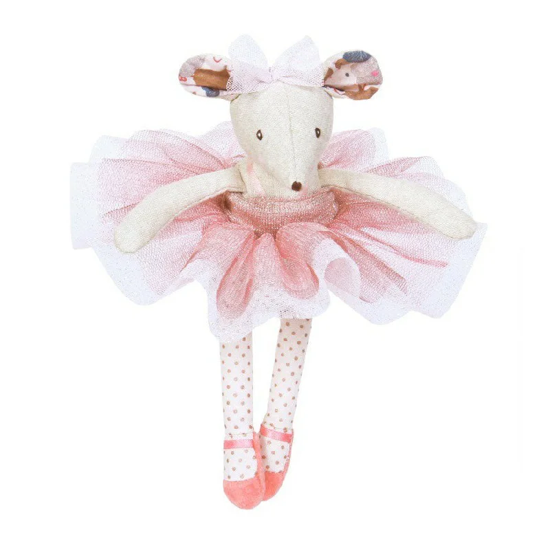 Colorful and vibrant plush creationsMoulin Roty Mouse Pink Tutu Doll Cream/Pink