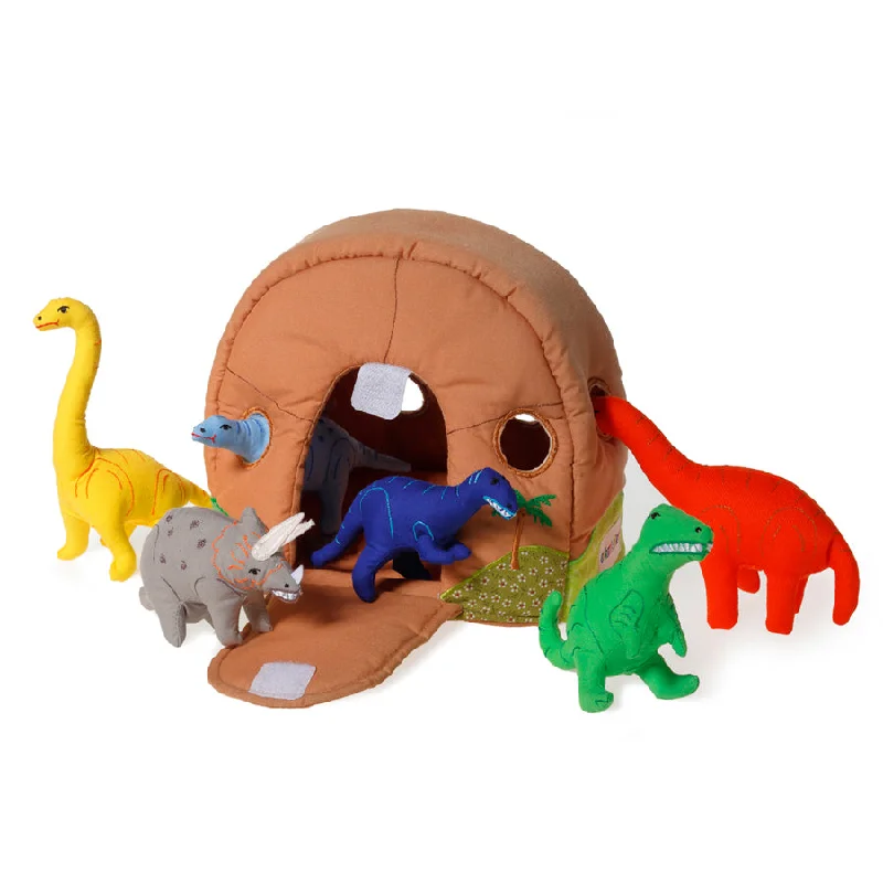 Adorable and tiny stuffed crittersOskar and Ellen Dino Rock House with 6 Dinosaurs