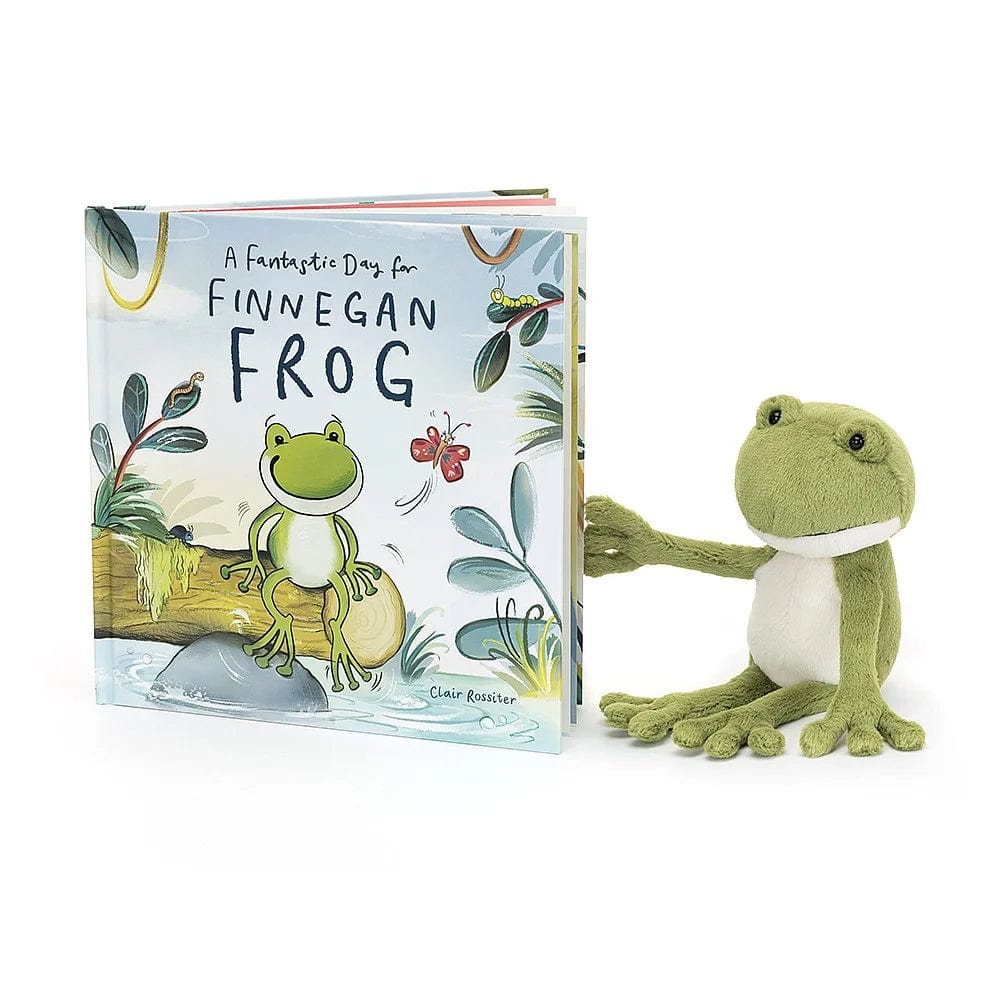 Adorable and plush Jellycat emotional support friendsA Fantastic Day For Finnegan Frog Book And Finnegan Frog Adorable and plush Jellycat emotional support friendsA Fantastic Day For Finnegan Frog Book And Finnegan Frog