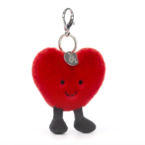 Plush and comforting Jellycat figuresAmuseable Heart Bag Charm