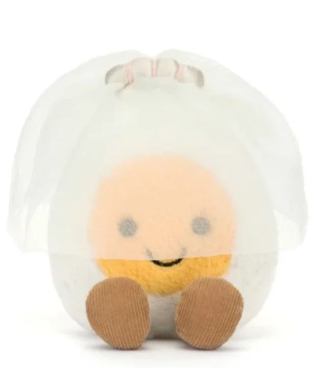 Fluffy and charming Jellycat itemsAmuseables Boiled Egg Bride