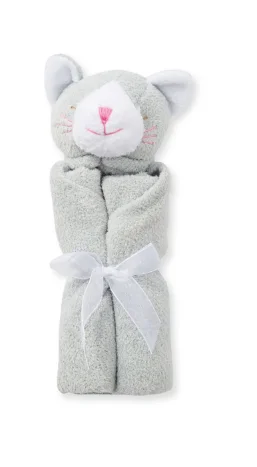 Cheerful and happy stuffed figuresAngel Dear Lovie Blankie Grey Kitty