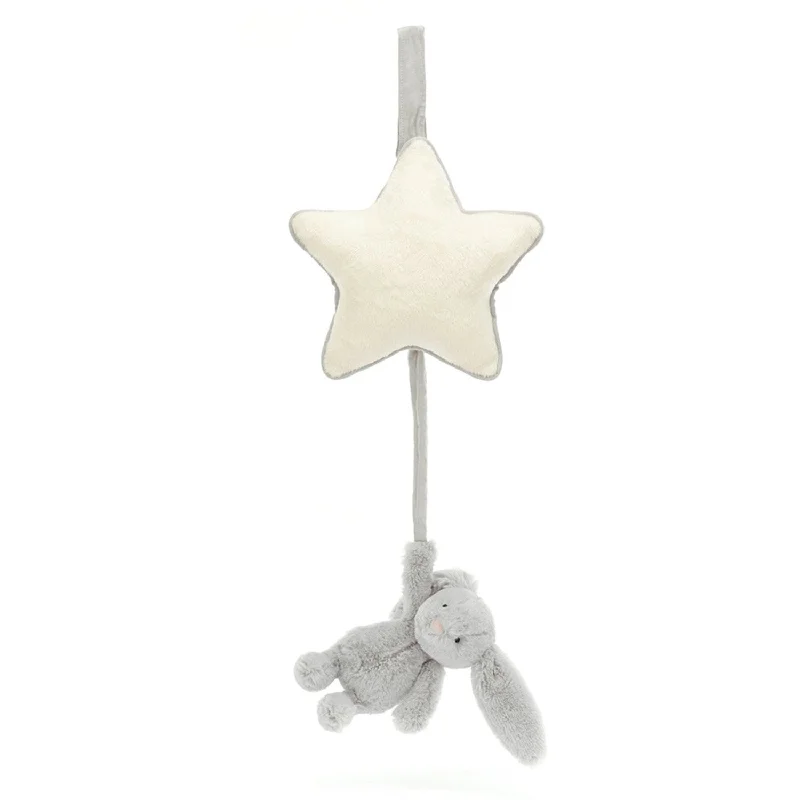 Adorable and gentle Jellycat friendsJellycat Bashful Silver Bunny Musical Pull