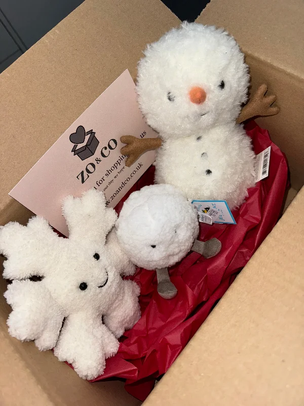 Cuddly and delightful Jellycat naptime buddiesFrosty Bauble Box
