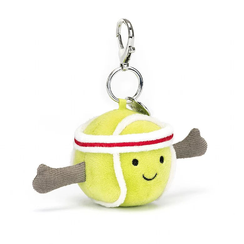 Sweet and endearing Jellycat stuffiesAmuseables Sports Tennis Ball Bag Charm