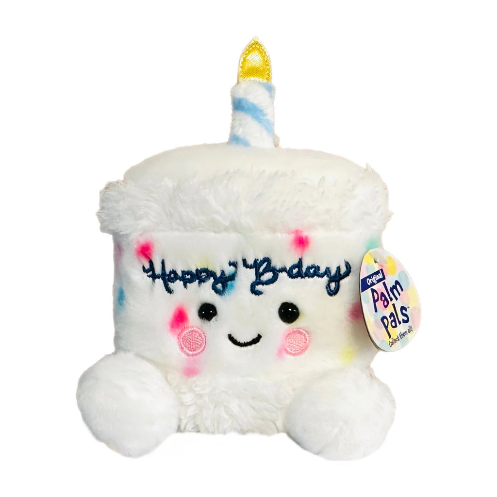Friendly and approachable plush friendsHappy Birthday Cake Palm Pal