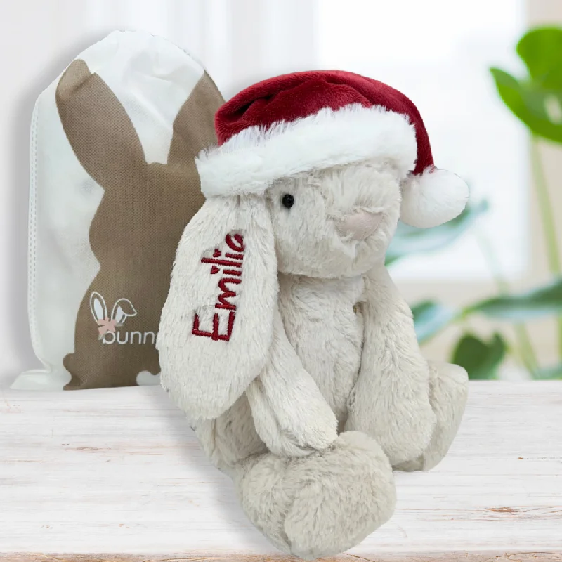 Fluffy and warm toy companionsJamie Kay Snuggle Bunnies - Christmas Hat Penelope - 30cm
