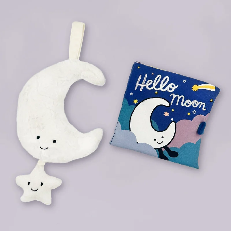 Sweet and endearing Jellycat stuffiesJellycat Amuseable Moon Musical Pull with Hello Moon Fabric Book Sweet and endearing Jellycat stuffiesJellycat Amuseable Moon Musical Pull with Hello Moon Fabric Book
