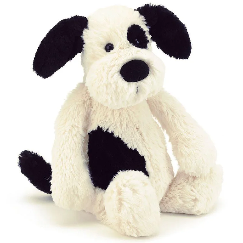 Soft and squishy plush crittersJellycat Bashful Black & Cream Puppy