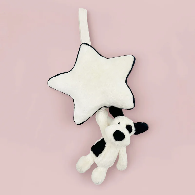 Huggable and comforting Jellycat creationsJellycat Bashful Black and Cream Puppy Musical Pull