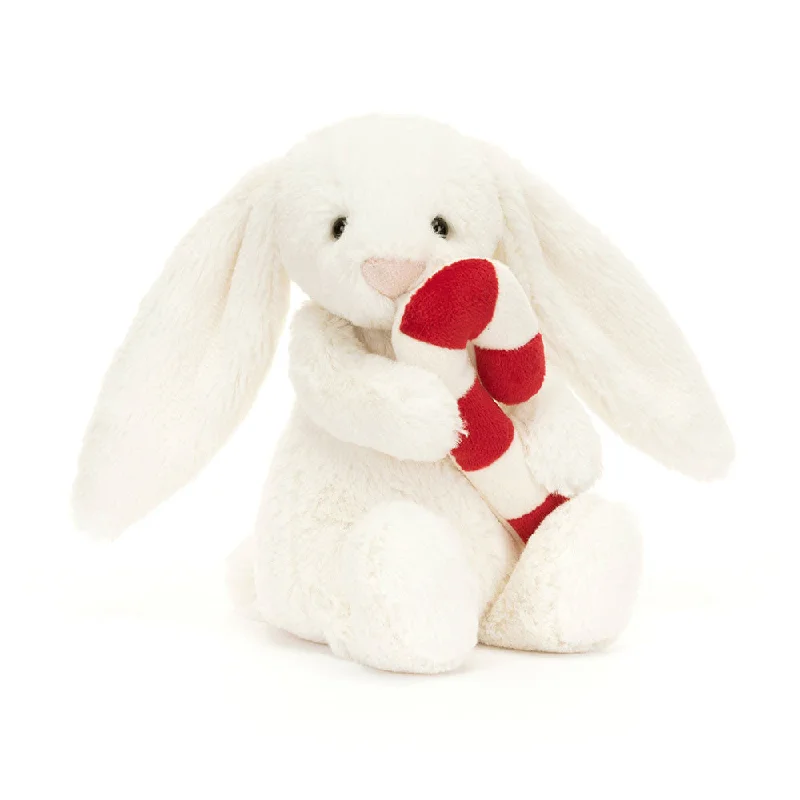 Soft and endearing Jellycat plushiesJellycat Bashful Bunny With Candy Cane