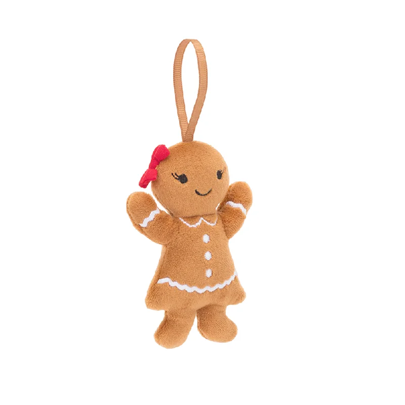 Soft and cozy Jellycat high-quality craftsmanshipFestive Folly Gingerbread Ruby Hanging Decoration Soft and cozy Jellycat high-quality craftsmanshipFestive Folly Gingerbread Ruby Hanging Decoration