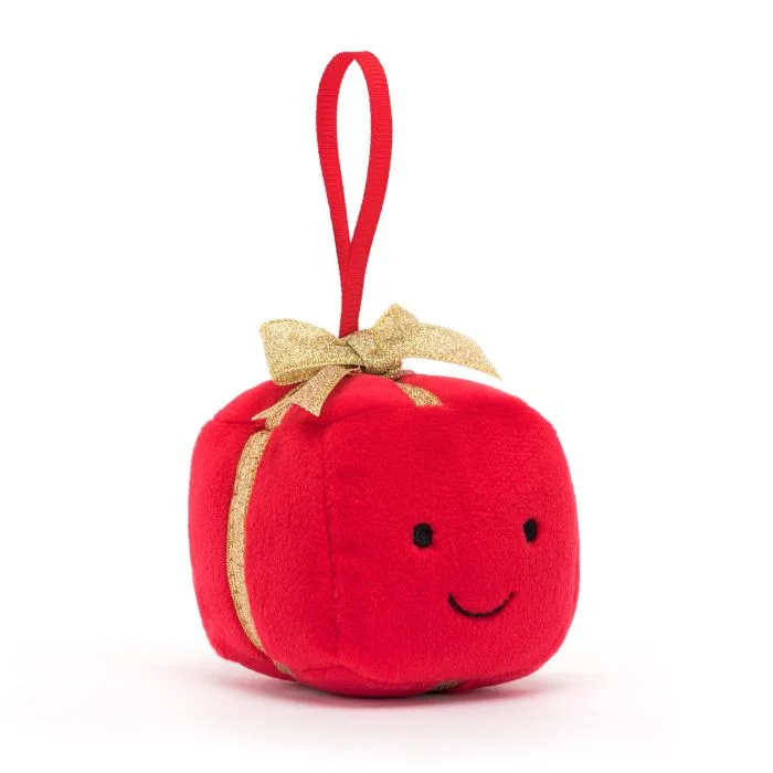 Sweet and endearing Jellycat stuffiesJELLYCAT FESTIVE FOLLY PRESENT RED 7X7X7 CM