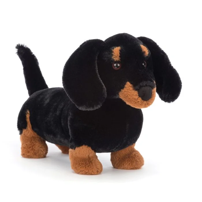 Cuddly and delightful Jellycat naptime buddiesJELLYCAT FREDDIE SAUSAGE DOG BLACK 19X15X35 CM Cuddly and delightful Jellycat naptime buddiesJELLYCAT FREDDIE SAUSAGE DOG BLACK 19X15X35 CM