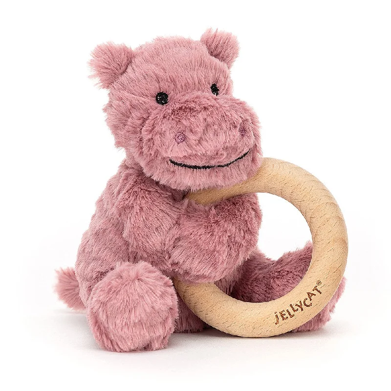 Huggable and comforting Jellycat creationsJellycat London Fuddlewuddle Hippo Wooden Ring Toy (Retired Design)
