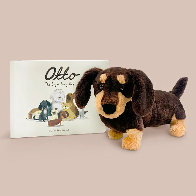 Adorable and plush Jellycat emotional support friendsJellycat Otto Sausage Dog and The Loyal Long Dog Book Gift Set