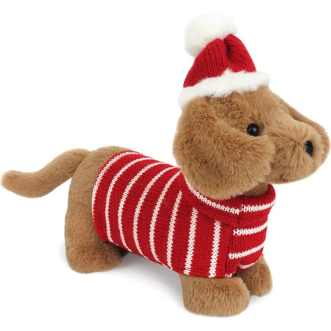 Huggable and cozy plush toysJingle Holiday Dachshund