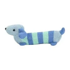 Cheerful and happy stuffed figuresKnit - Rattle Dachshund Blue