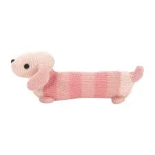 Whimsical and imaginative stuffed toysKnit - Rattle Dachshund Pink