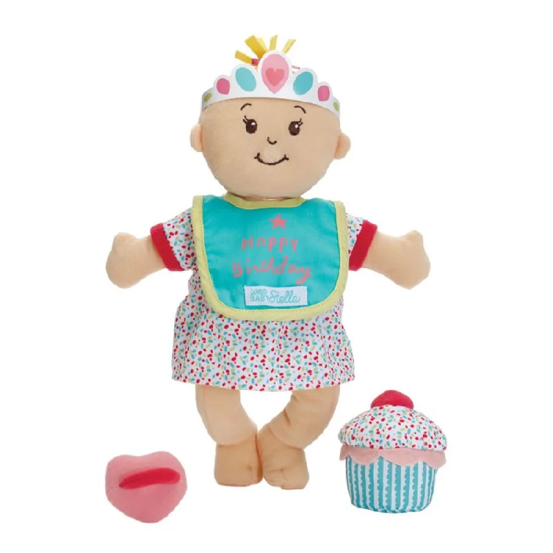 Soft and squishy plush crittersManhattan Toy  - Wee Baby Stella Sweet Scents Birthday Soft Doll Set