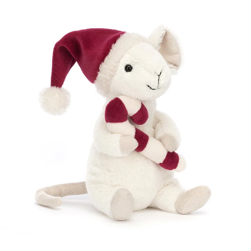 Huggable and charming Jellycat beloved by all ages.Merry Mouse Candy Cane