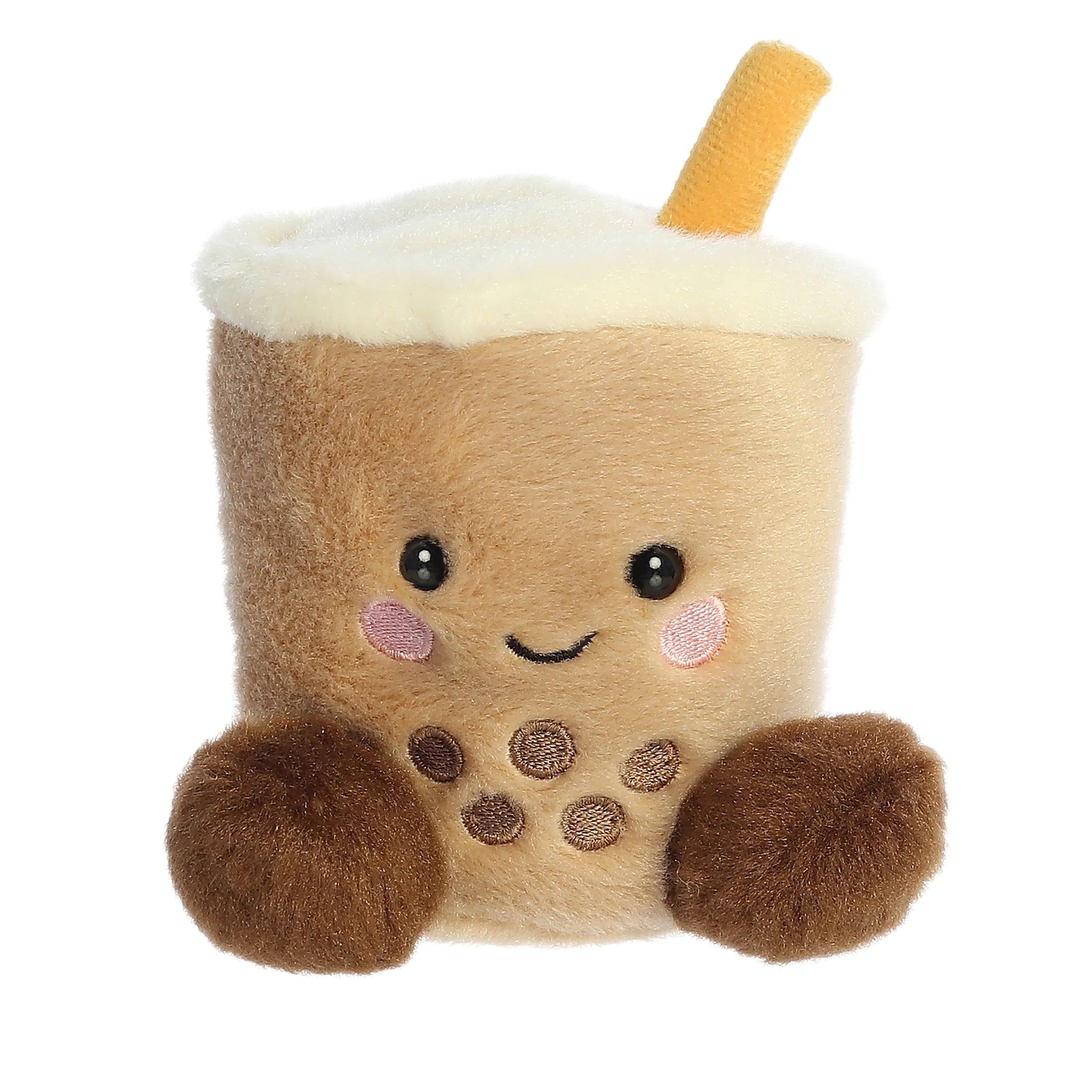 Cheerful and happy stuffed figuresMilky Tea Boba Palm Pal