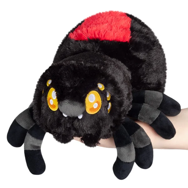 Soft and squishy plush crittersMini Black Widow Plush 8"