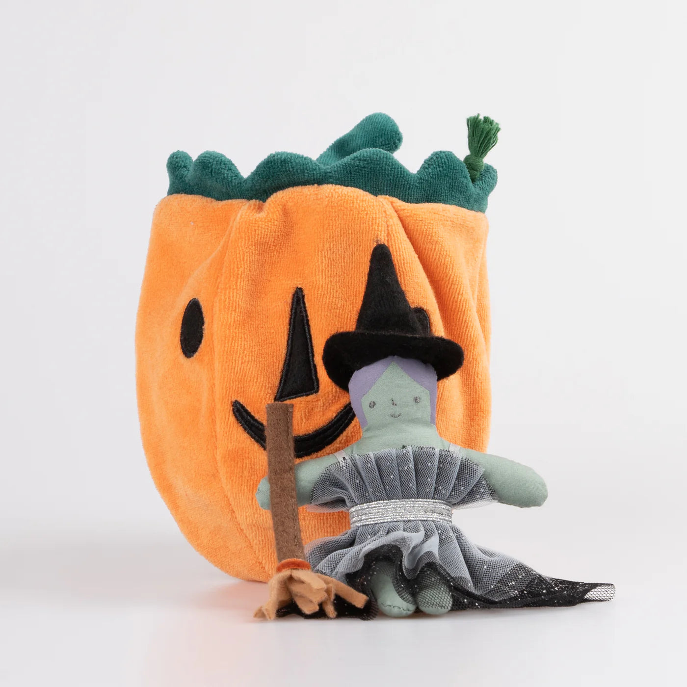 Cheerful and happy stuffed figuresPumpkin Witch Mini Doll