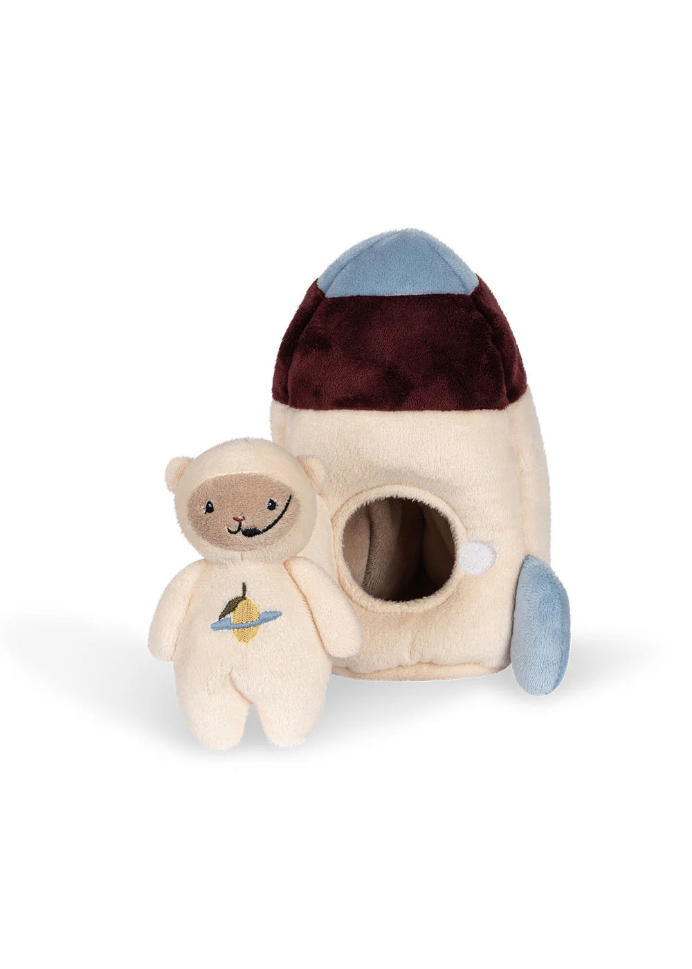 Colorful and vibrant plush creationsTeddy in Outer Space Rocket Plush Toy