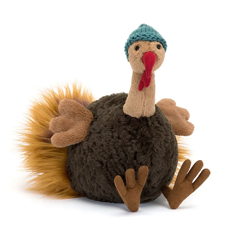 Fluffy and comforting Jellycat superior materialsTheo Turkey By Jellycat