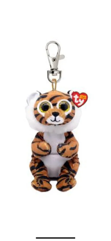 Colorful and vibrant plush creationsTy Beanie Boo's Key Ring -Clawdia the Tiger