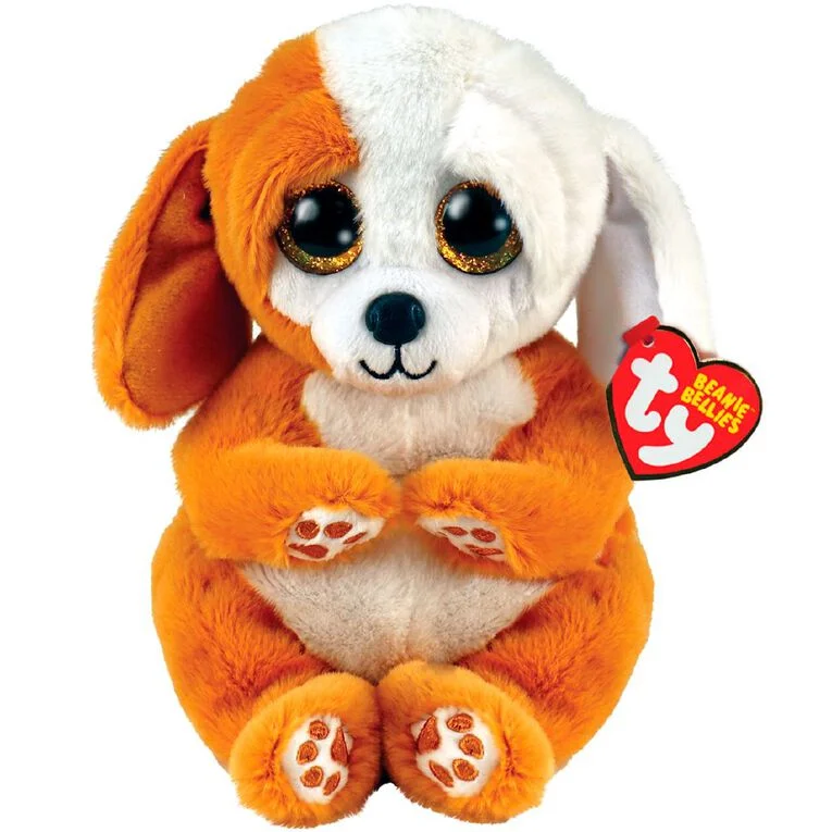 Adorable and charming plush figuresTy Beanie Boo's Ruggles the White and Brown Dog