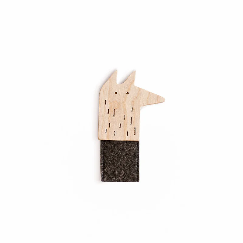 handcrafted wooden toys                  babai Finger Theater Wolf