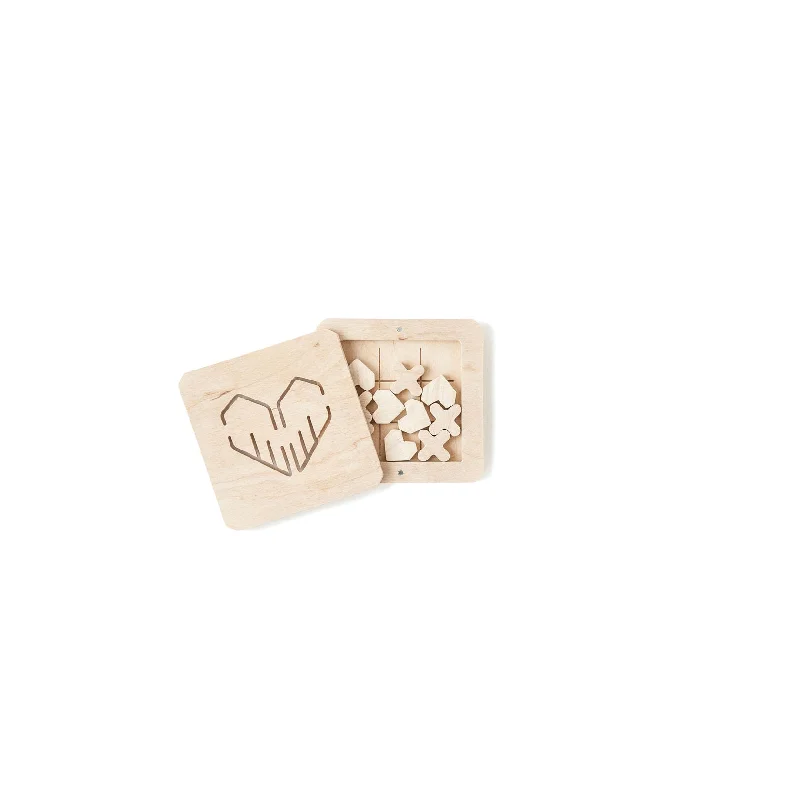 charming wooden toys                   babai Wooden Classic Board Game Tic Tac Toe "Love Is"