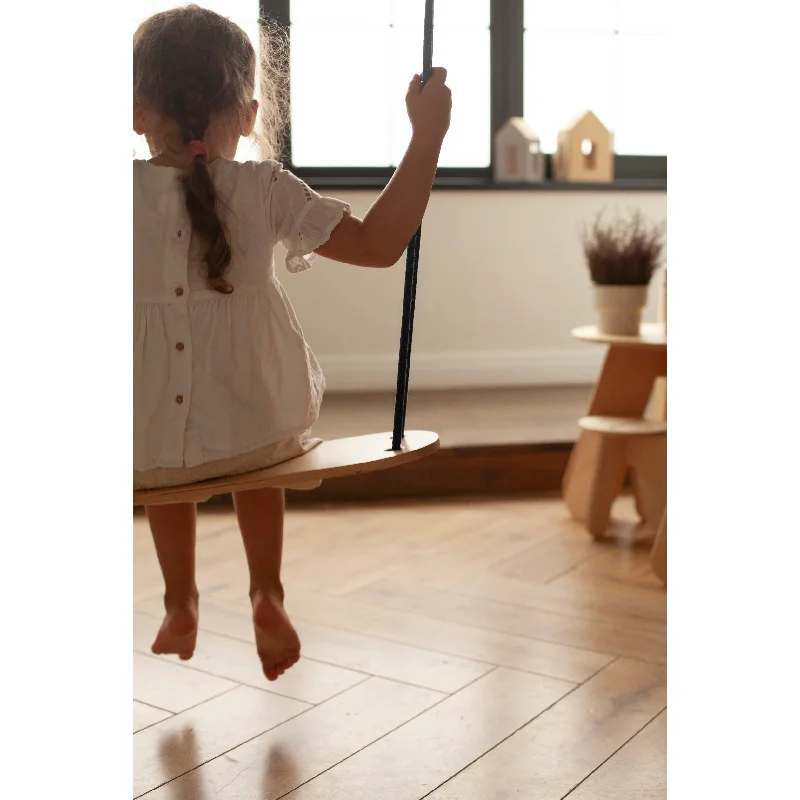 imaginative wooden toys                  babai Wooden Swing+Black Rope