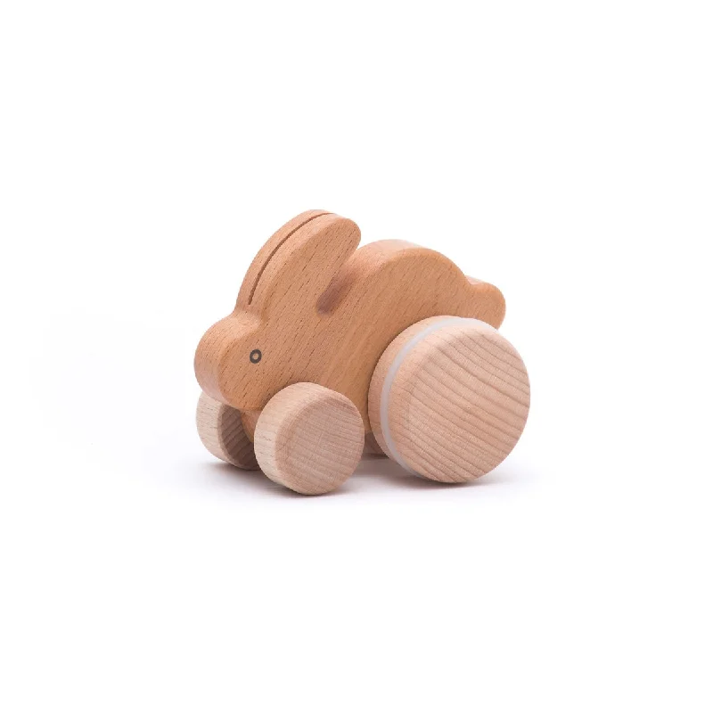 educational wooden toys                   Bajo push bunny rabbit natural