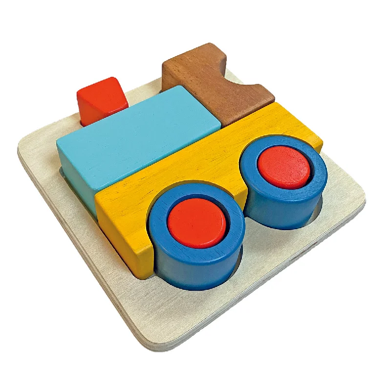 sturdy and safe wooden toys                 Bass & Bass 3D Wooden Train Puzzle