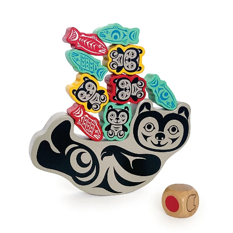 naturally finished and non-toxic wooden toys                   bear and cubs balancing game