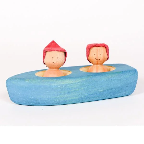 engaging and educational wooden toys                  Canadian wooden dinghy - blue