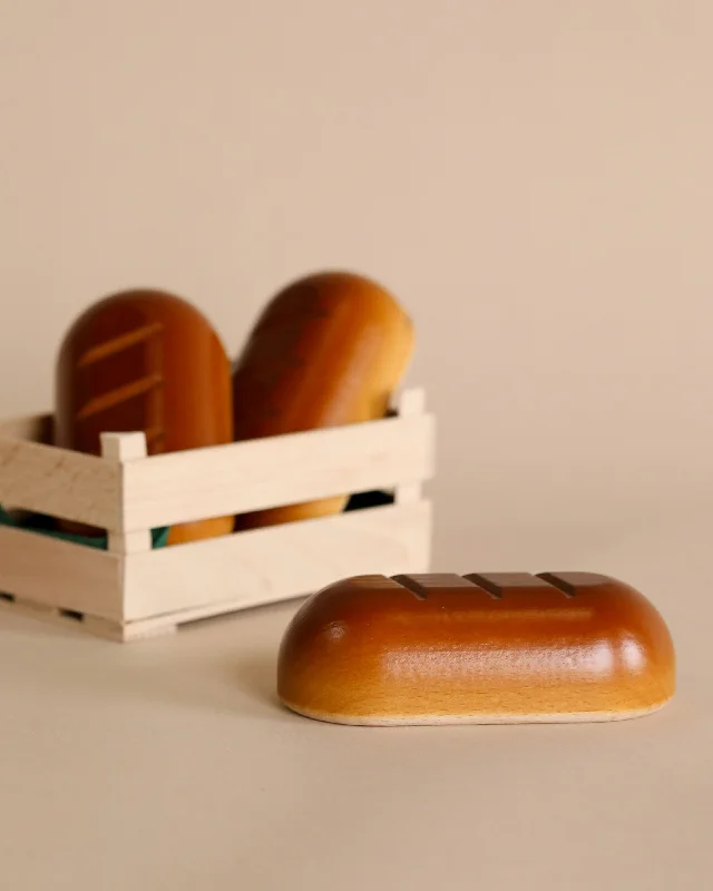safe and non-toxic wooden toys that parents can trust                   Erzi Bread Pretend Food